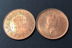 1939 British-India 1/4 Anna George VI Choice Uncirculated Ex-Mint Roll