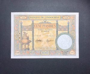 French Indochina 1936-1939 100 Piastres P. 51d VF