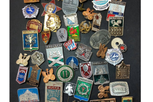Mixed Lot Vintage World Badges and Pins - 50 Pieces