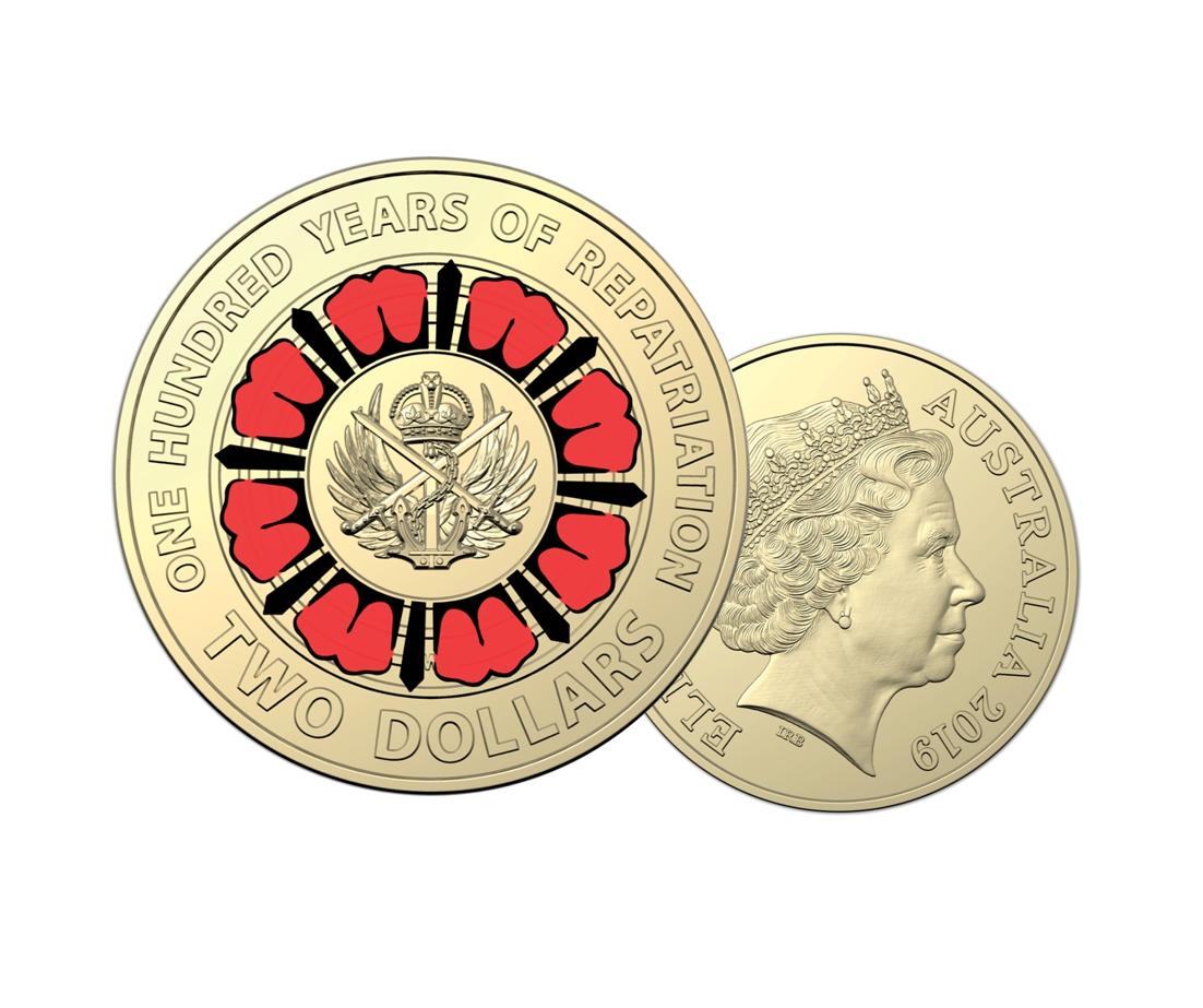 2019 Anzac $2 Coin 100 Years of Repatriation $2 Coins RAM Sachet x 5