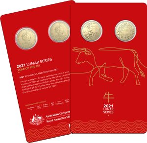 2021 $1 Year of the Ox Uncirculated Two-Coin Set