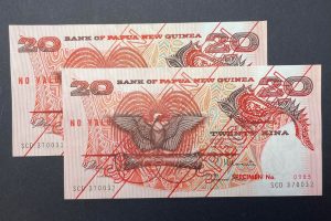 1977 Papua New Guinea 20 Kina - SPECIMEN - CONSECUTIVE PAIR - P.S4S1 UNC