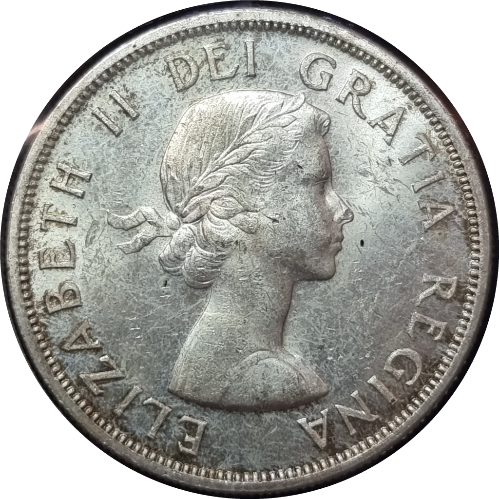 Canada 1958 British Columbia Dollar Unc Southern Cross Coins