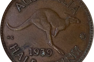 Australia 1939 Kangaroo Half Penny - Very Fine