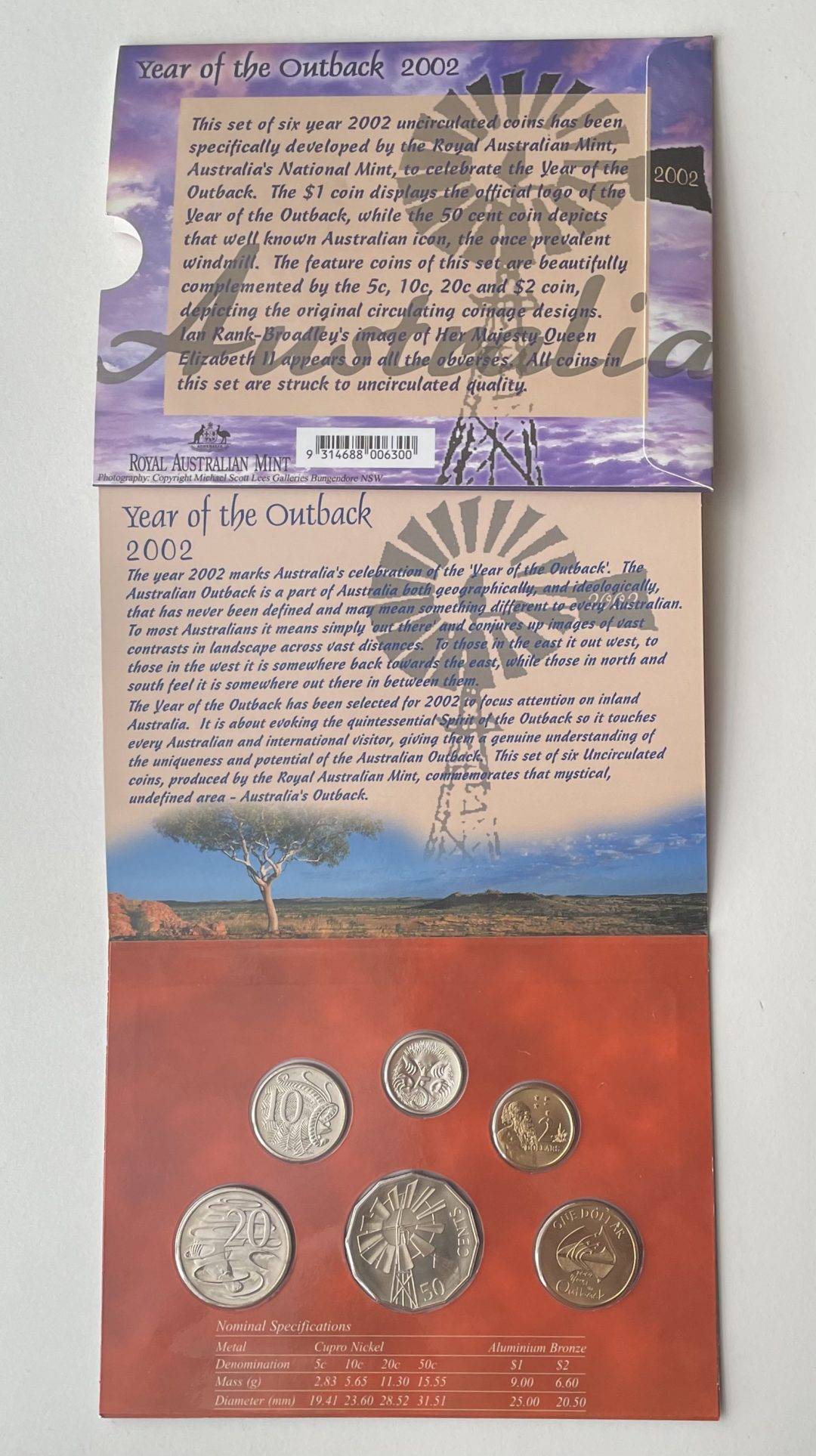 2002 Year Of The Outback Uncirculated 6 Coin Mint Set | Southern Cross ...