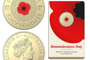 2022 $2 'C' Mint-mark Remembrance Day Poppy Uncirculated coin