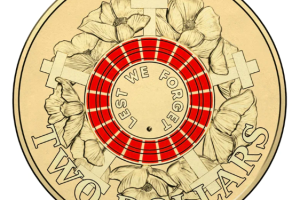 2015 $2 Red Lest We Forget Uncirculated Coin