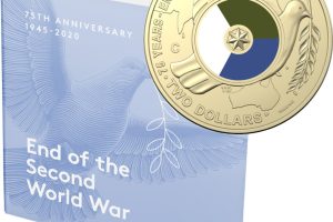 2020 $2 75th Anniversary of The End of WWII'C' Mintmark Coloured Uncirculated coin