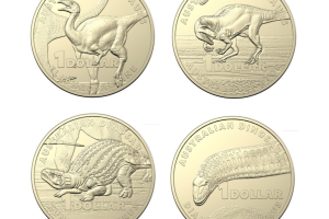 2022 4 x $1 Australian Dinosaurs Uncirculated coins