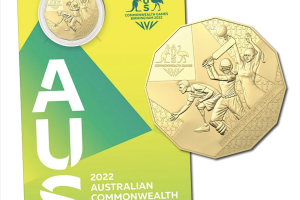 2022 50c Australian Commonwealth Games Gold-Plated Uncirculated coin