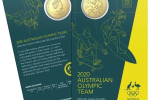 2020 50c Australian Olympic Team Gold-Plated Uncirculated coin