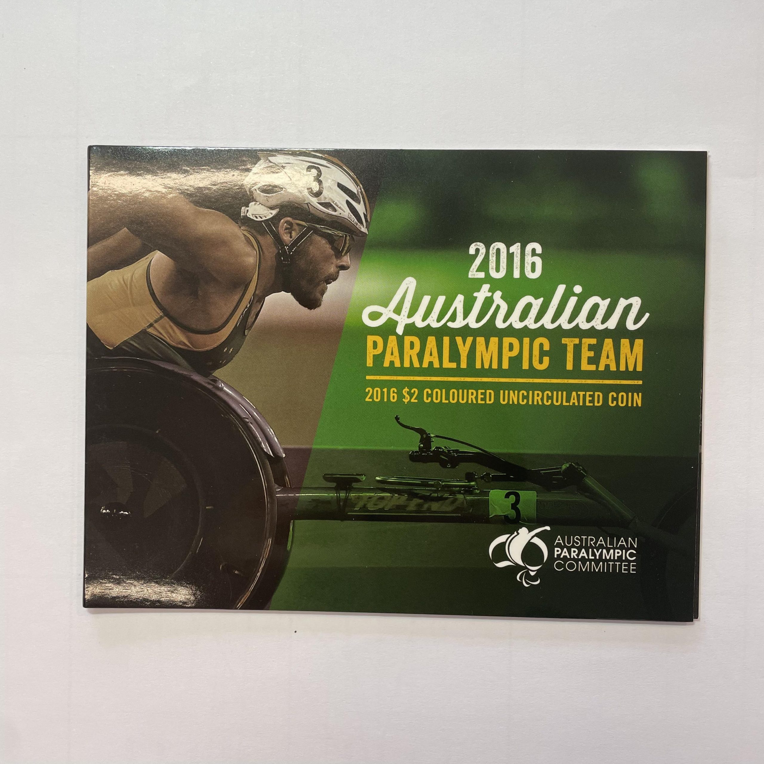 2016 Rio Paralympics Team Australia $2 Coloured Coin - Rare UNC Coloured Coin