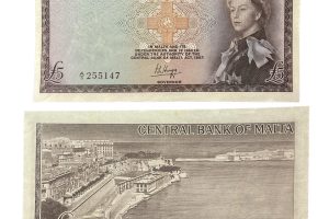 Malta 1968 5 Pounds - Near Uncirculated