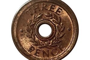 Rare! Threepence Hay Internment Camp WWII - Choice Uncirculated