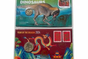 2024 2 x $1 'Year of the Dragon' and 'Australian Dinosaurs' Melbourne ANDA PNC Pair