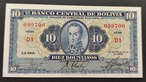 Bolivia 10 Bolivanos 1928 UNC P130