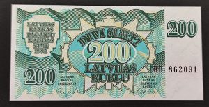 Latvia 200 Rubles 1992 UNC