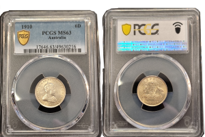 1910 silver sixpence - PCGS MS63