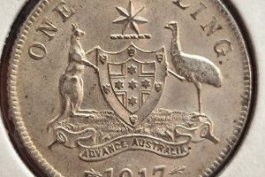 1917 Melbourne Shilling - aUNC