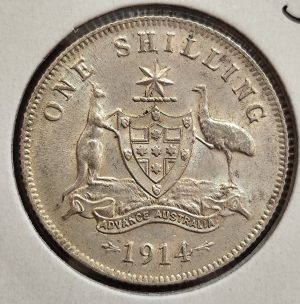1914 Melbourne Shilling - gEF