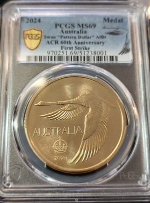 2024 Swan Pattern Dollar AlBr PCGS MS69 First Strike