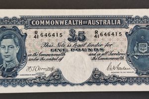 Australia 1941 King GVI Five Pounds Armitage/McFarlane VF