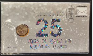 2019 $1 25 Years of Postal and Numismatic Covers Envelope Privy Mark PNC