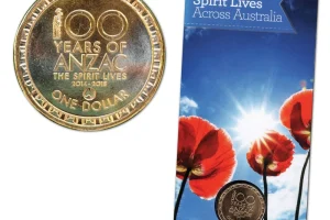 2015 $1 The Spirit Lives Across 'Australia' Counterstamp UNC