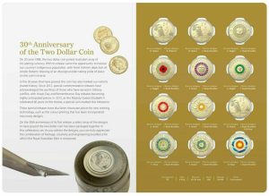 2018 Australia - 30th Anniversary of the TWO DOLLAR COIN $2 - 12 Coin Folder Set
