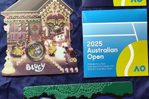 2025 Christmas Bundle $1 coloured Bluey + Torres Strait $2  'c'+ Tennis Coin $2 pair