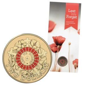 $2 2015 Lest We Forget RARE  'Poppy' Counterstamp UNC