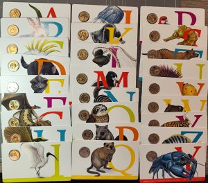 2016  Rare set Alphabet Coloured $1 coin Collection of 26  "A to Z  " coins