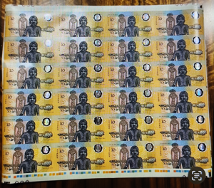 Australia 1988 $10 Bicentennial Full Uncut Sheet 24 Notes  - Rare