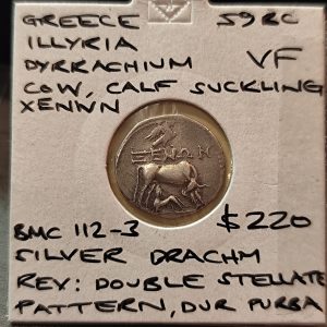 Ancient Greece Illyria Dyrrachium Silver Drachm