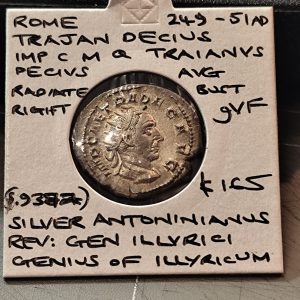 Rome Trajan Decius Silver Antoninianus 249-251 AD gVF
