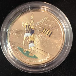 2015 AFL Premiers Hawthorn Hawks Coloured One Dollar Uncirculated